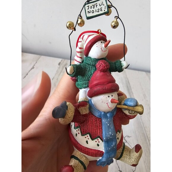 Sandi gore evans snowman ornament hokey pokey joyful noise trumpet Xmas tree - Picture 2 of 5